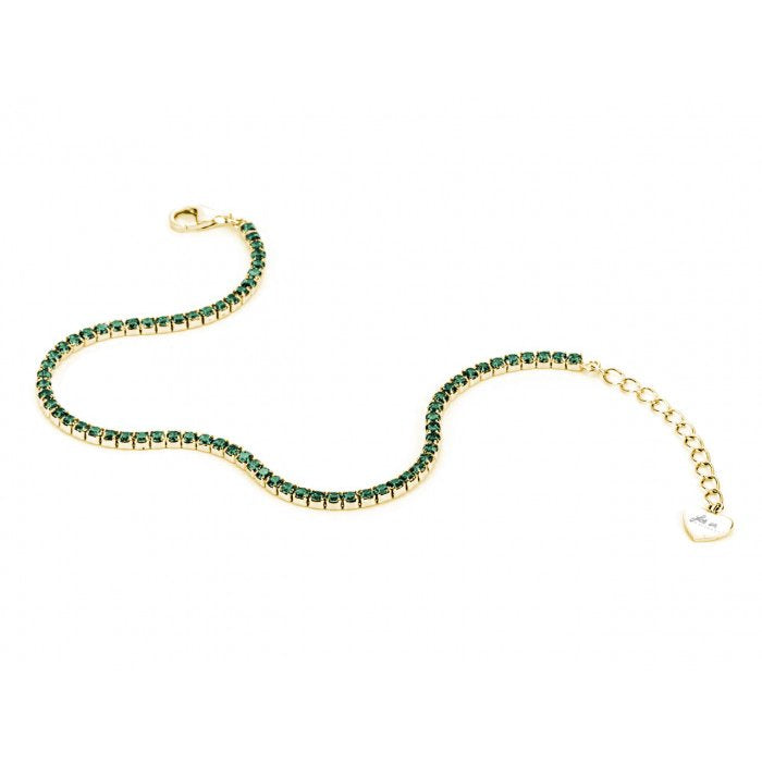 Bracciale laminato tennis zirconi verdi