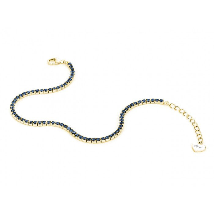 Bracciale laminato tennis zirconi blu