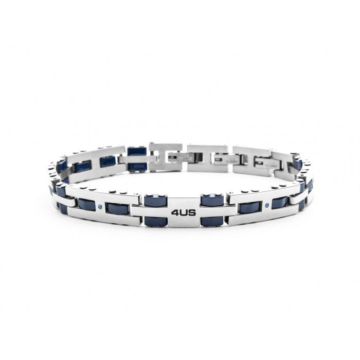 Bracciale maglie e ceramica blu