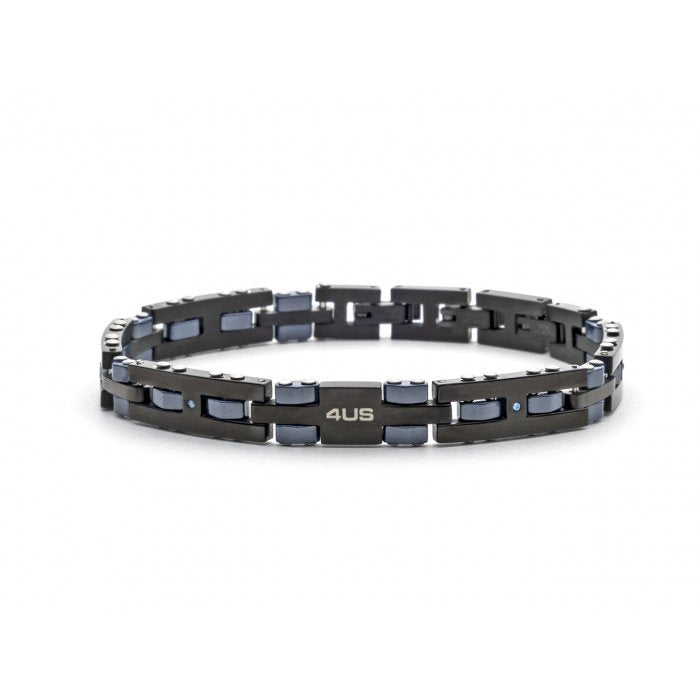 Bracciale maglie e ceramica blu