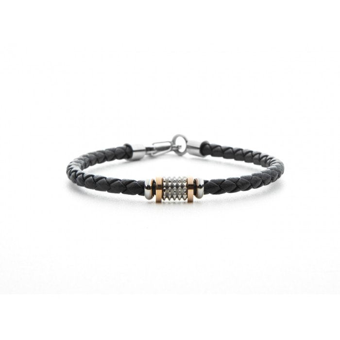 Bracciale in pelle con inserto