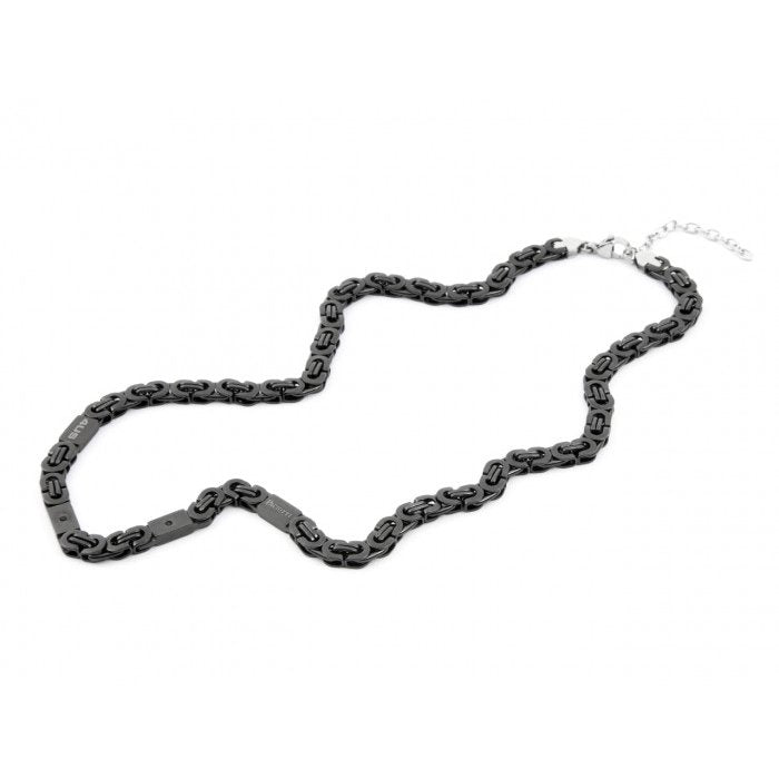 Collana maglia piatta nera