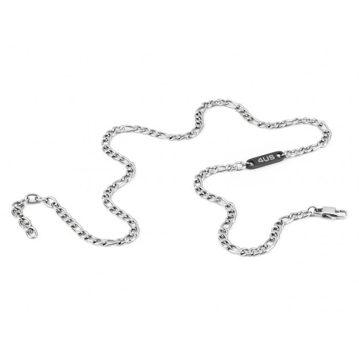 Collana maglia piatta con inserto nero