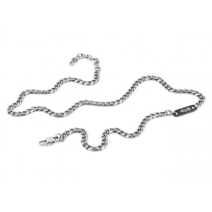 Collana maglia piatta con inserto nero