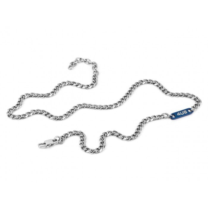 Collana maglia piatta con inserto blu