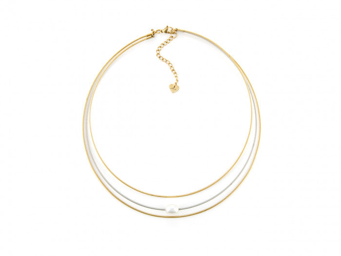 3-strand and pearl necklace