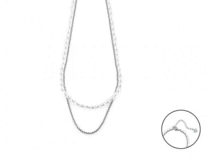 2-strand necklace with pearls