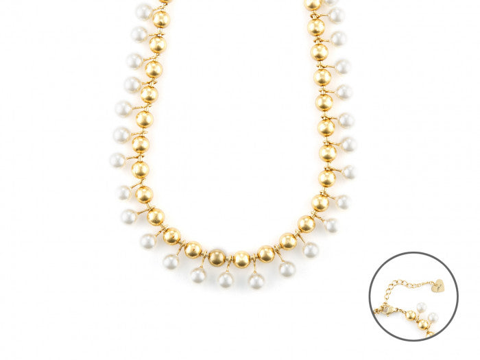 Pearl laminated necklace