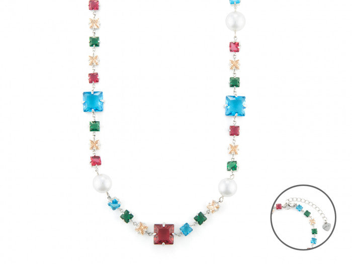 Collana zirconi e perle