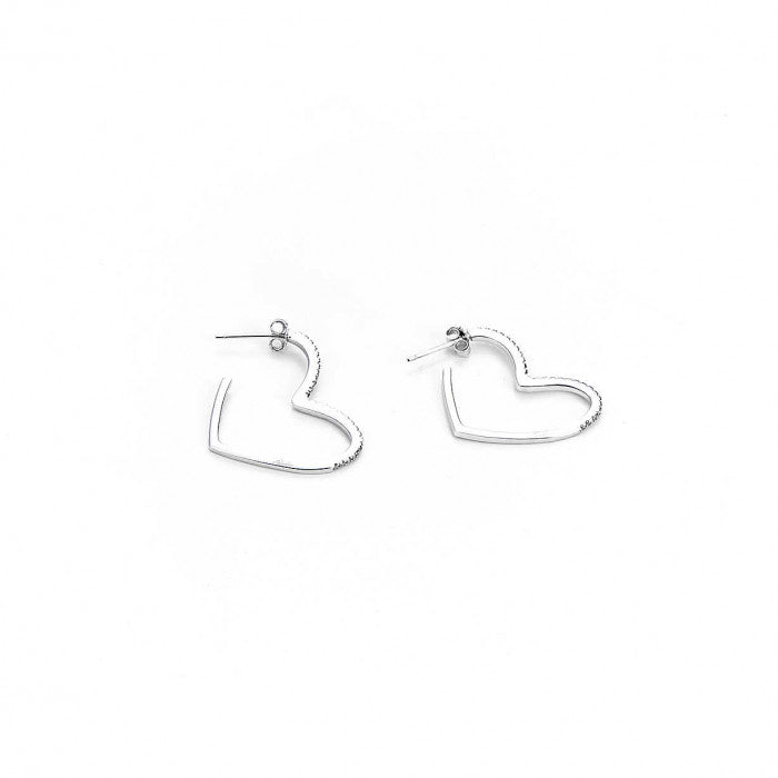 Boucles d'oreilles en strass à cœur ouvert