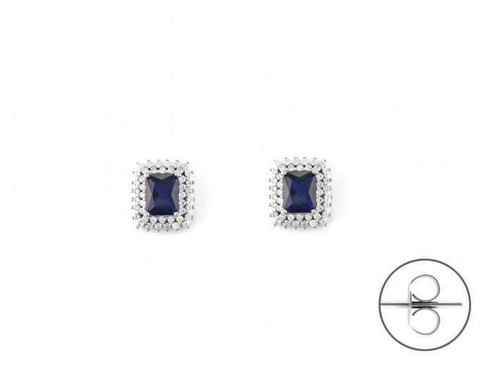 Orecchini zircone blu
