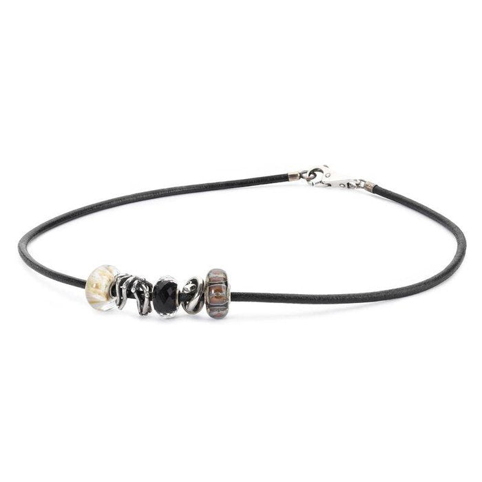 Collana Cuoio Nero 42 cm