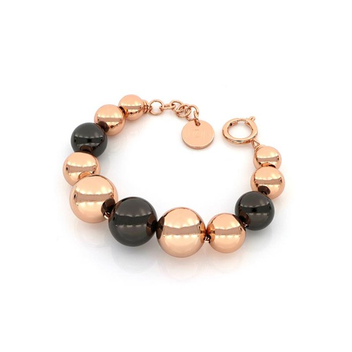 Bracciale in bronzo nero e rosa