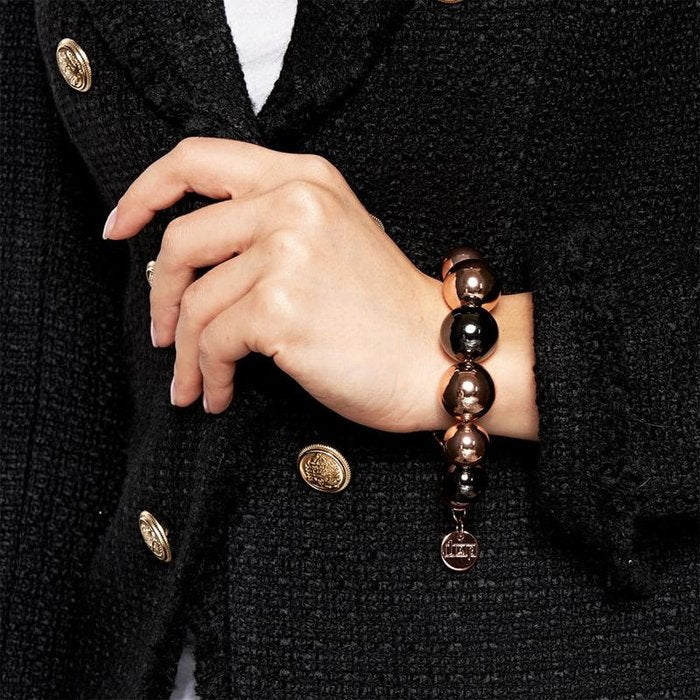 Bracciale in bronzo nero e rosa