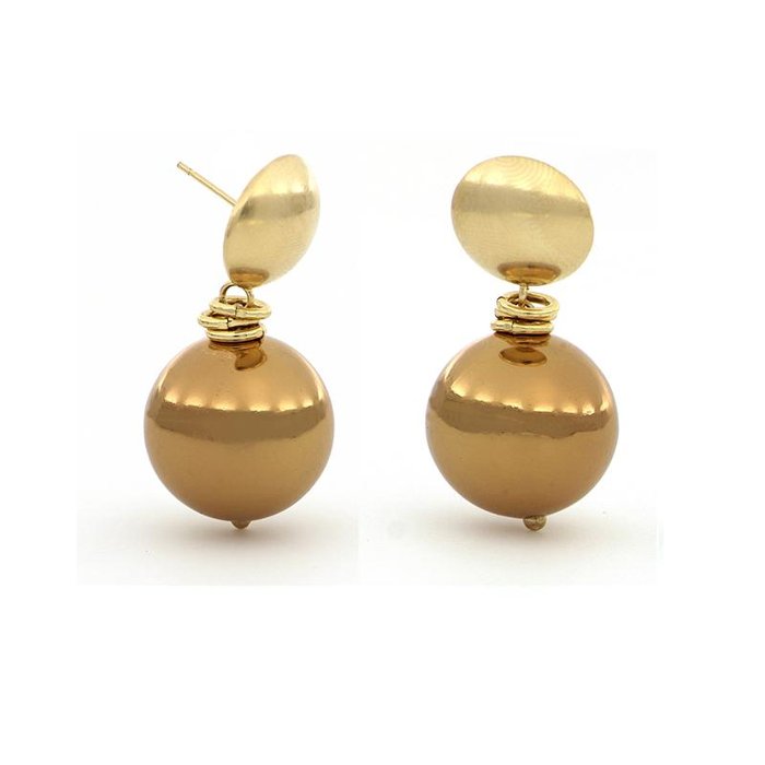 Orecchini Boule in bronzo cioccolato