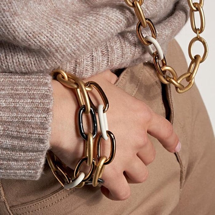 Bracciale in bronzo giallo marrone e nero