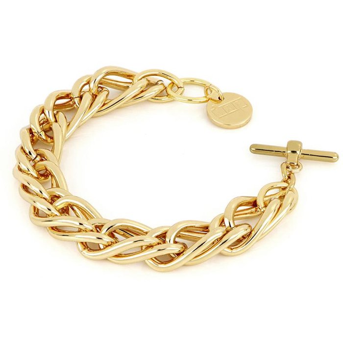Bracciale in bronzo dorato con catena spiga