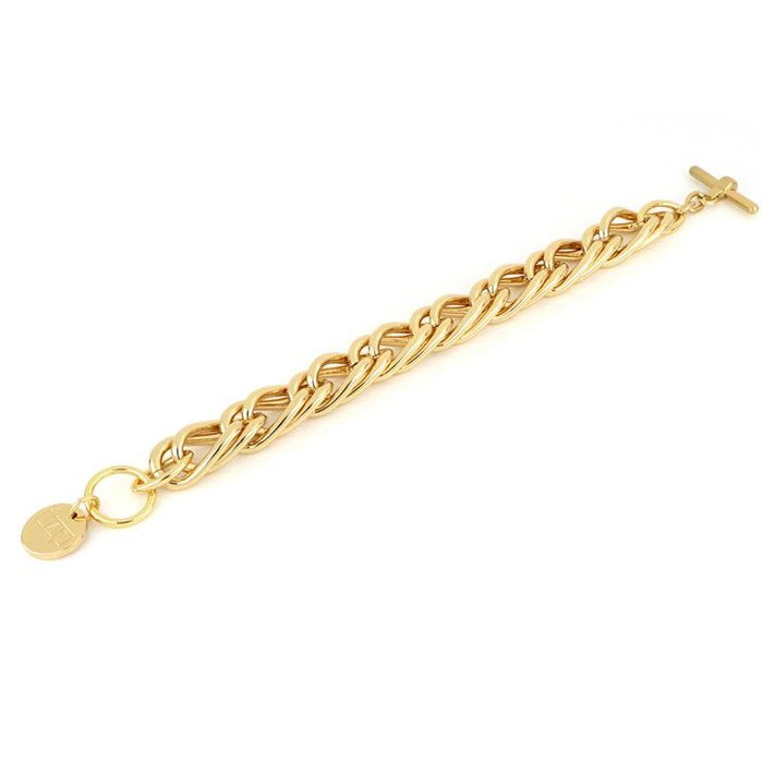Bracciale in bronzo dorato con catena spiga