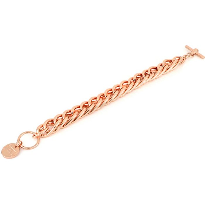 Bracciale in bronzo rosa con catena spiga