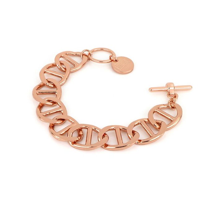 Bracciale Traversino in bronzo dorato rosa