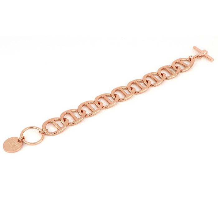 Bracciale Traversino in bronzo dorato rosa