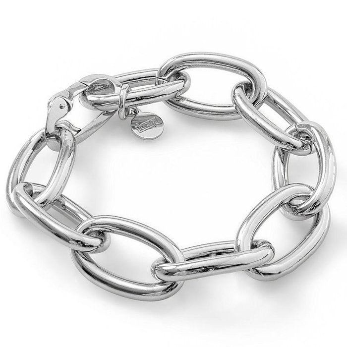 Bracelet chaîne forzatina en bronze argenté poli