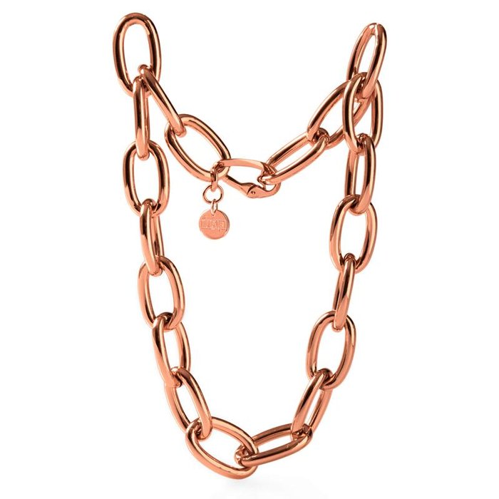 Collana in bronzo dorato rosa