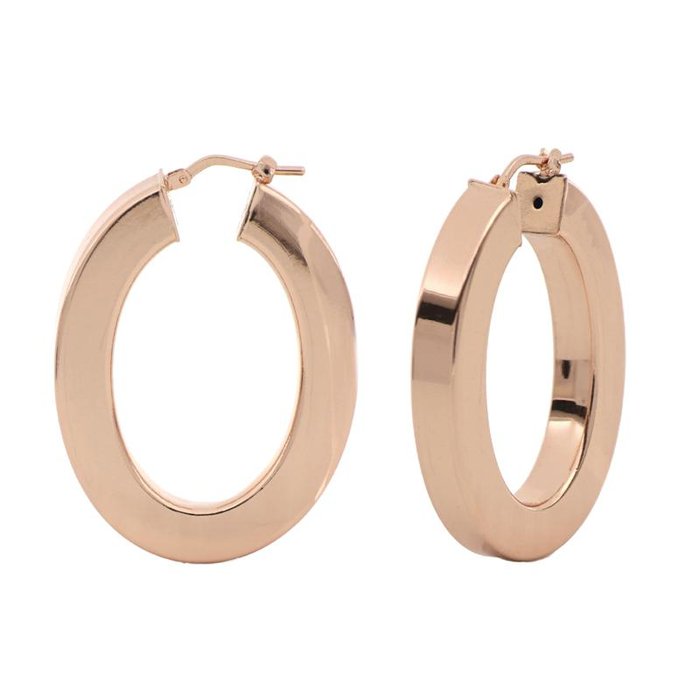 Orecchini in bronzo dorato rosa