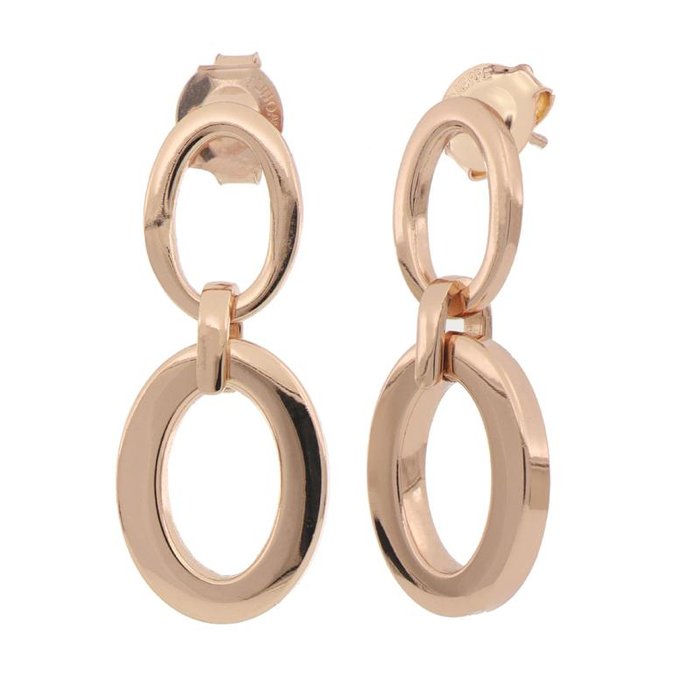 Orecchini in bronzo dorato rosa