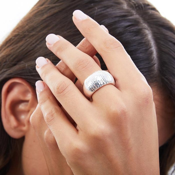 Anello in bronzo argentato