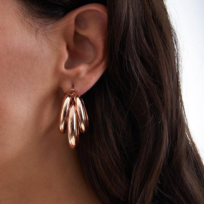 Orecchini in bronzo dorato rosa