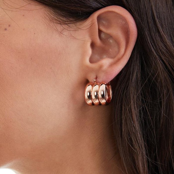 Orecchini in bronzo dorato rosa