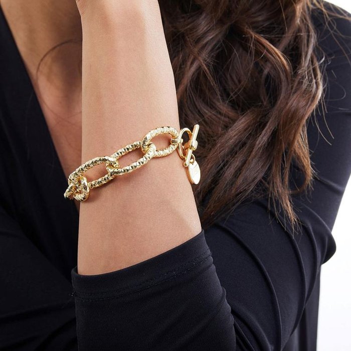 Bracciale catena maxi in bronzo dorato