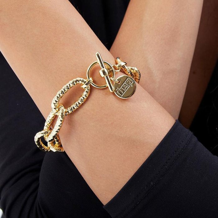 Bracciale catena maxi in bronzo dorato