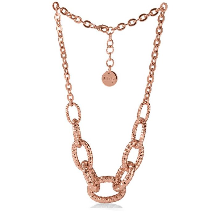 Collana in bronzo dorato rosa