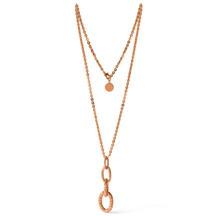 Collana in bronzo dorato rosa