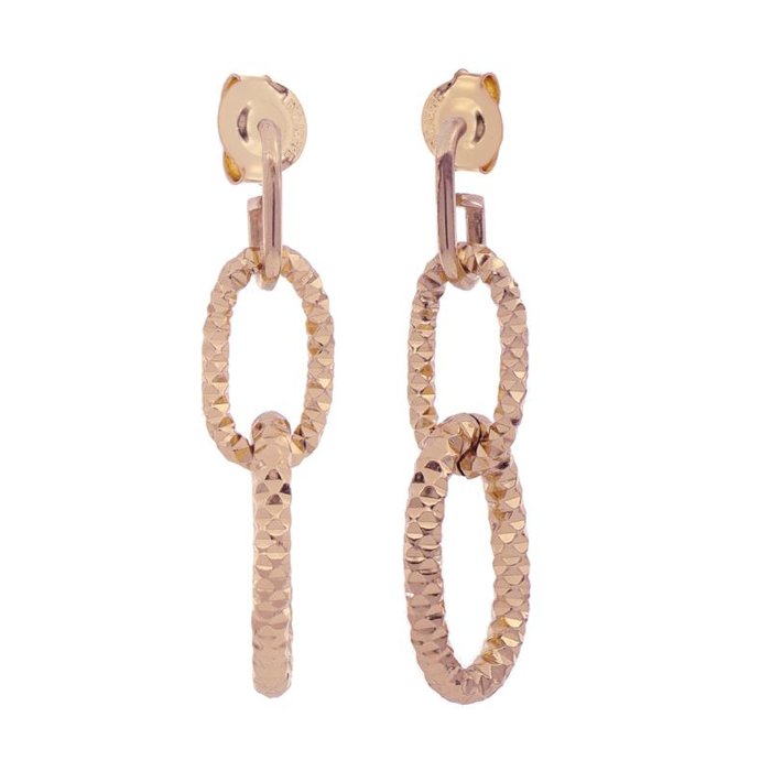 Orecchini in bronzo dorato rosa