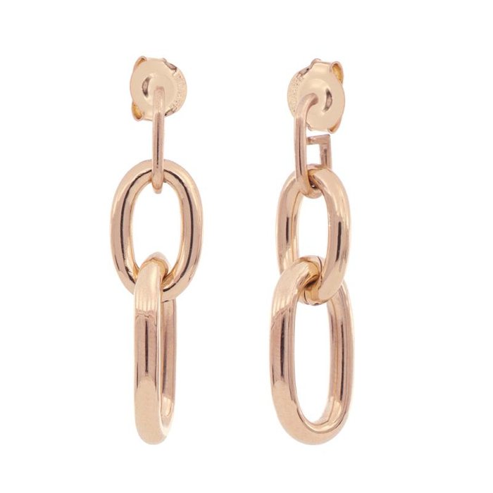 Orecchini in bronzo dorato rosa