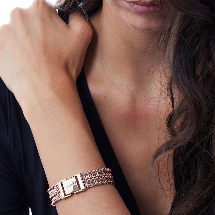 Bracciale in bronzo dorato rosa