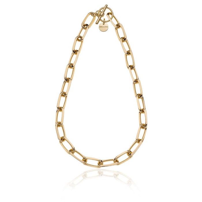 Collana in bronzo dorato catena forzatina