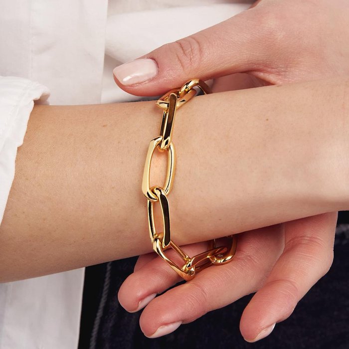 Bracciale in bronzo dorato catena forzatina