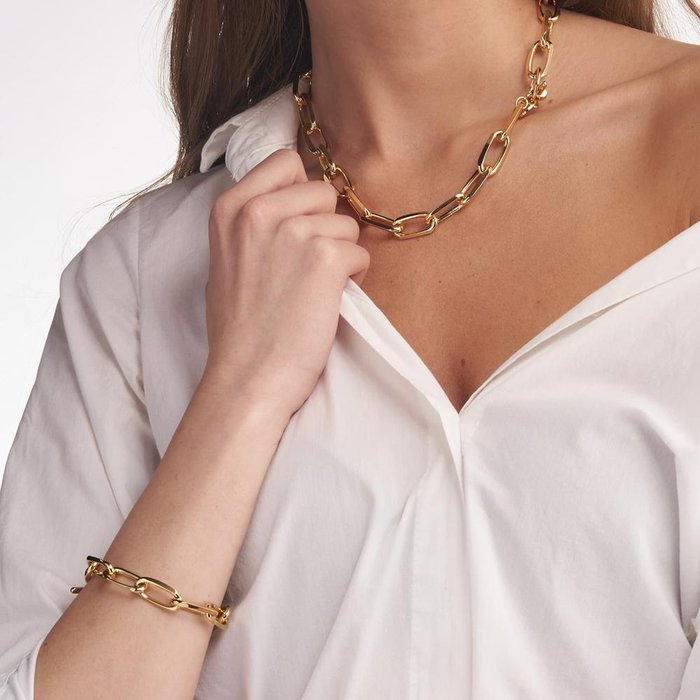 Bracciale in bronzo dorato catena forzatina