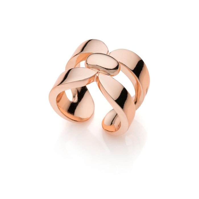 Anello in bronzo dorato rosa Square