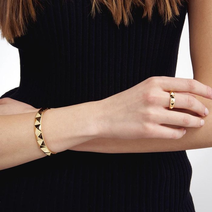 Bracciale rigido in bronzo dorato
