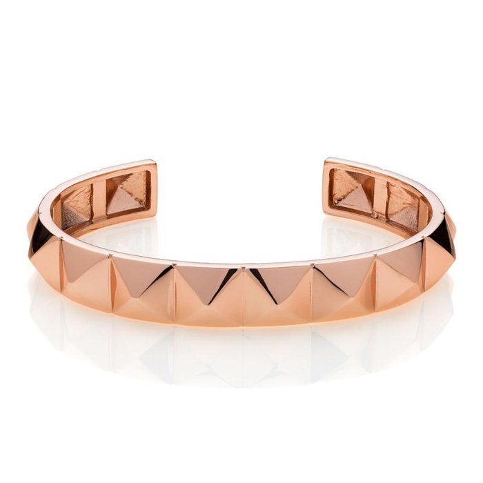 Bracciale rigido in bronzo dorato rosa