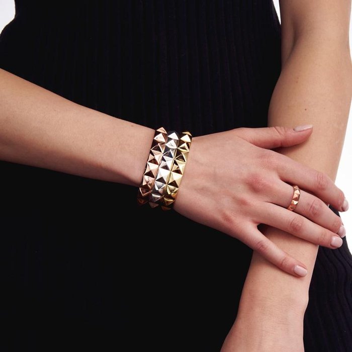 Rigid bracelet in silver-plated bronze