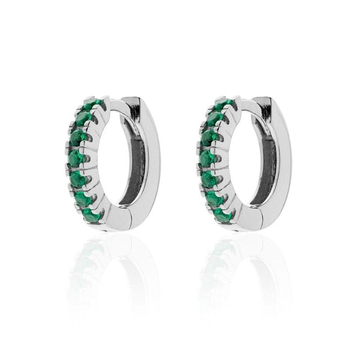 Orecchini in argento con zirconia cubica verde