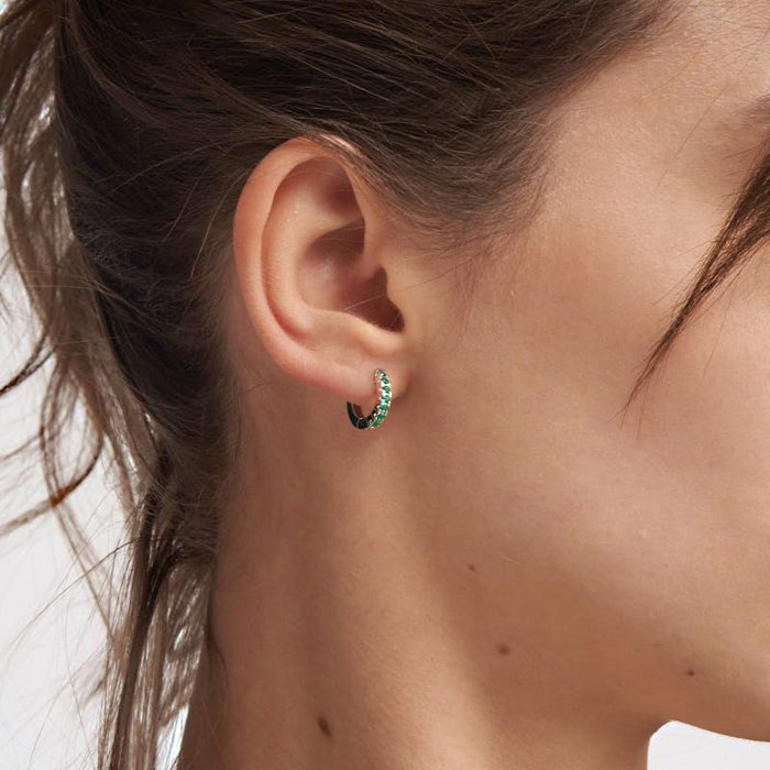 Orecchini in argento con zirconia cubica verde