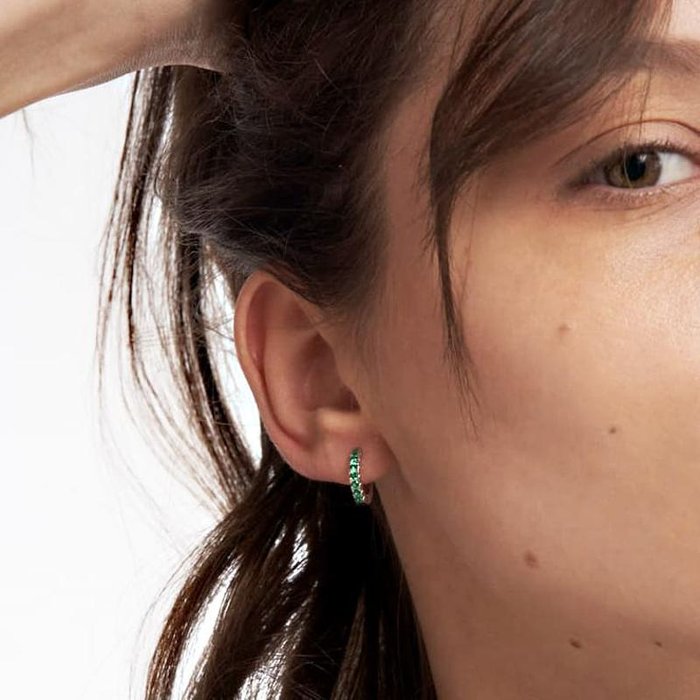 Orecchini in argento con zirconia cubica verde