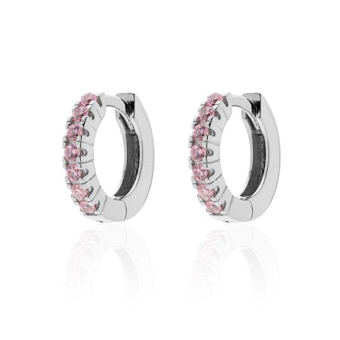 Orecchini in argento con cubic zirconia rosa